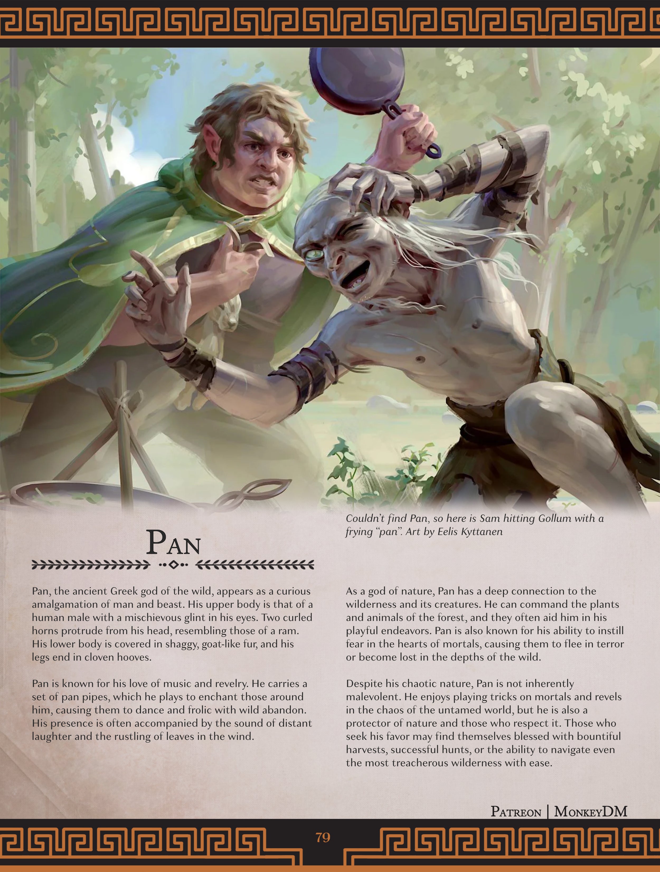 D&D 5e Monster: Pan - The mischievous god of the wild, spreading folly and panic in equal measure [Wrath of Olympus]