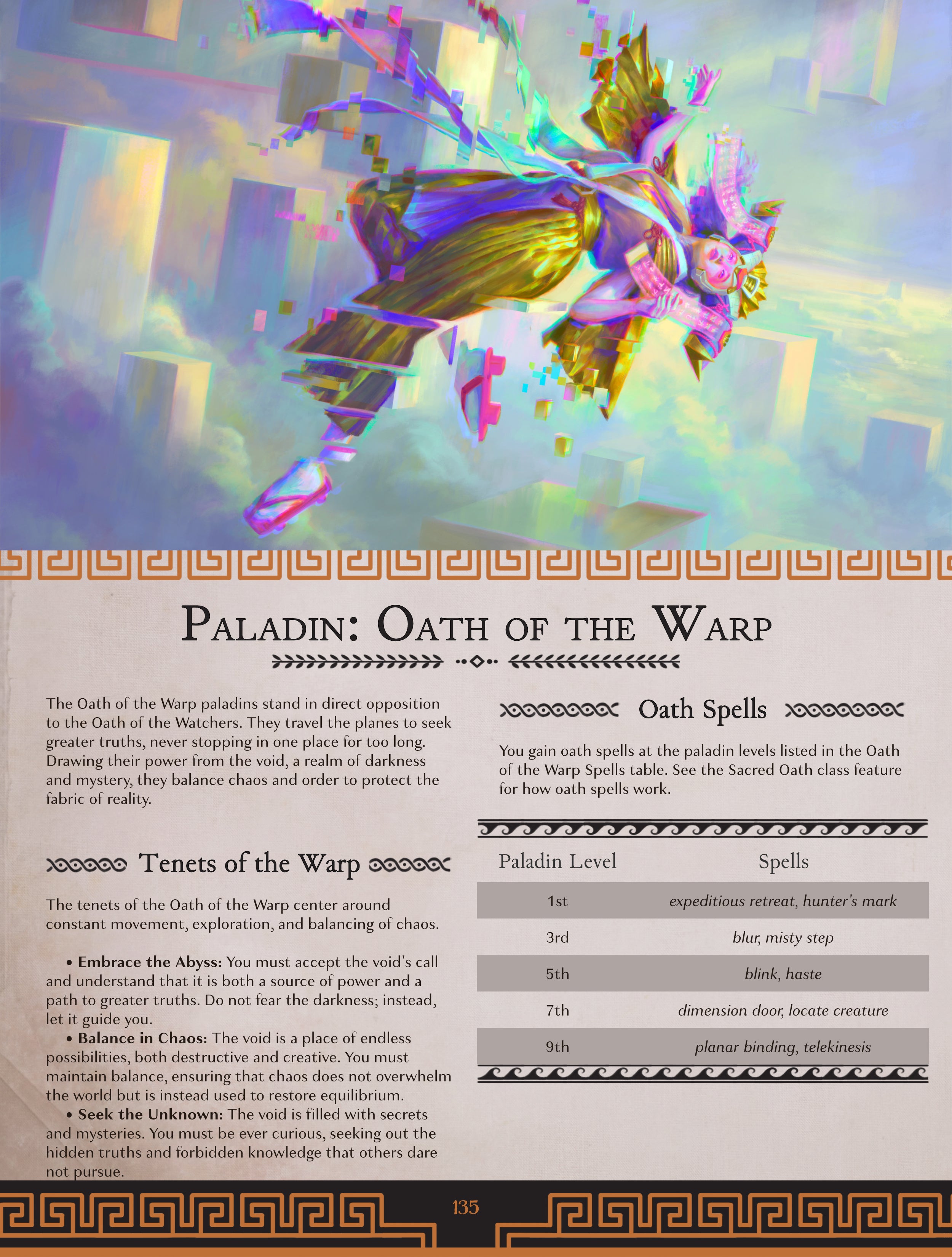 D&D 5e Subclass - Paladin: Oath of the Warp - A ‘ranged-smiting’ and teleporting warrior [Wrath of Olympus]