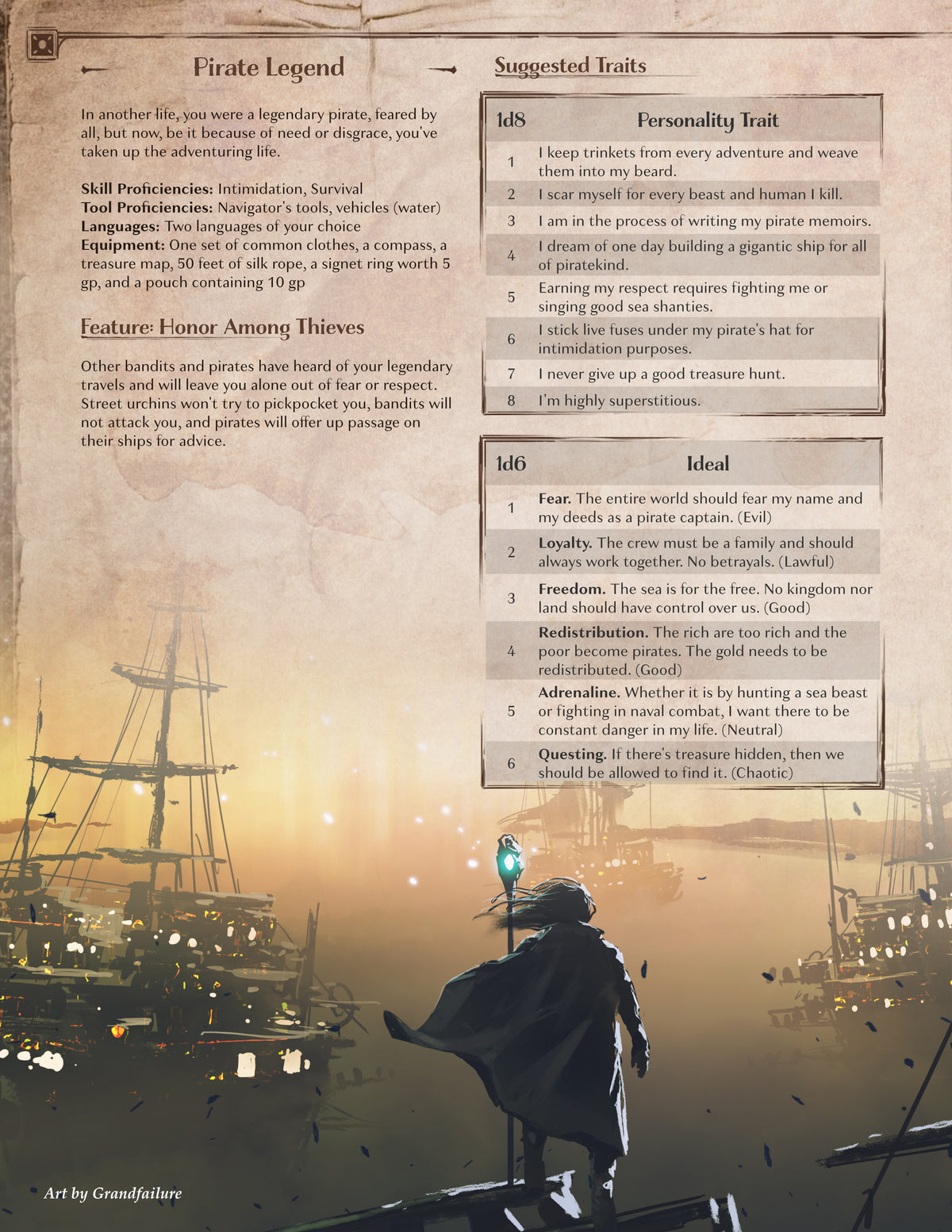 D&D 5e Background: Pirate Legend - Turn Over a New Leaf...Or Don't [Dr ...