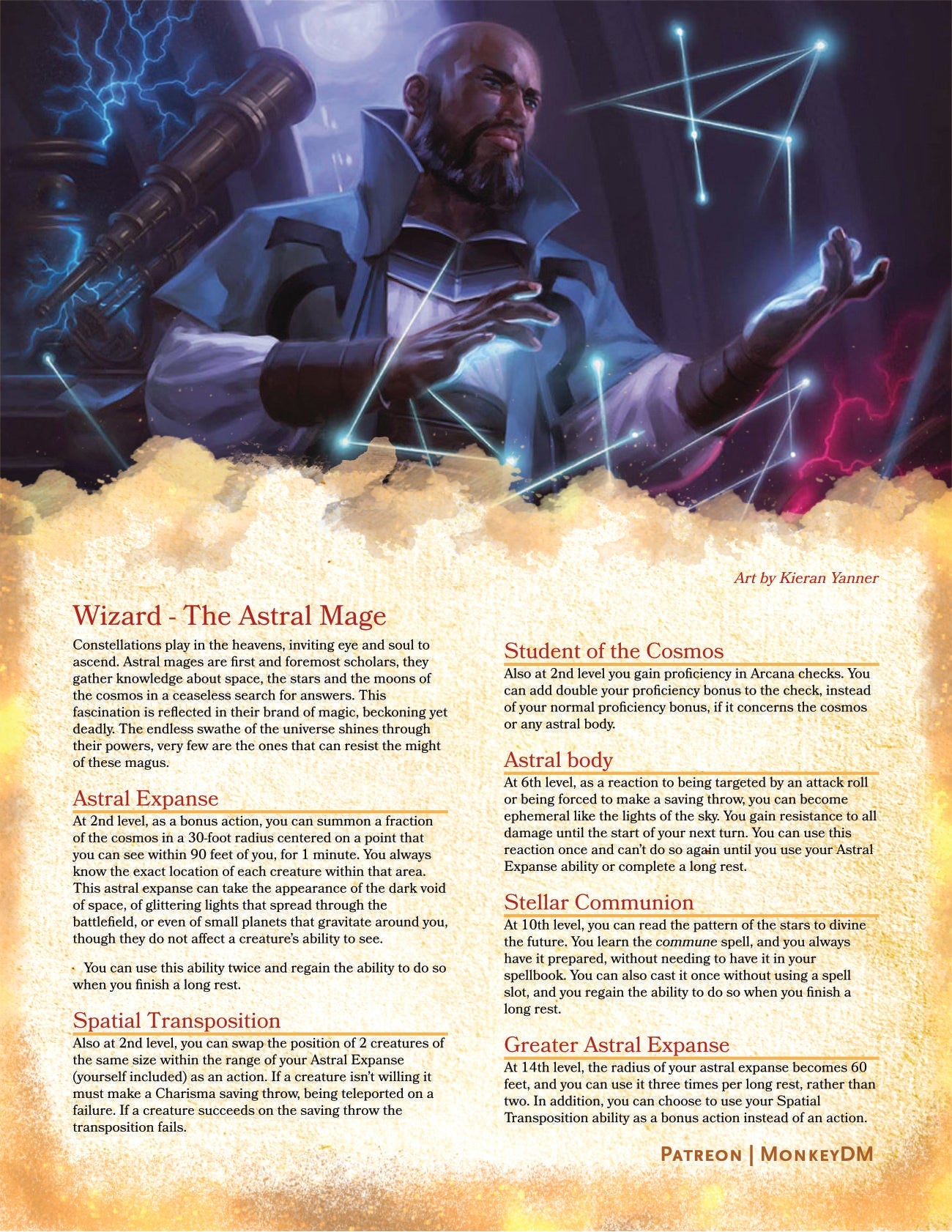 Wizard: The Astral Mage - D&D 5e - Unleash the Powers of the Cosmos