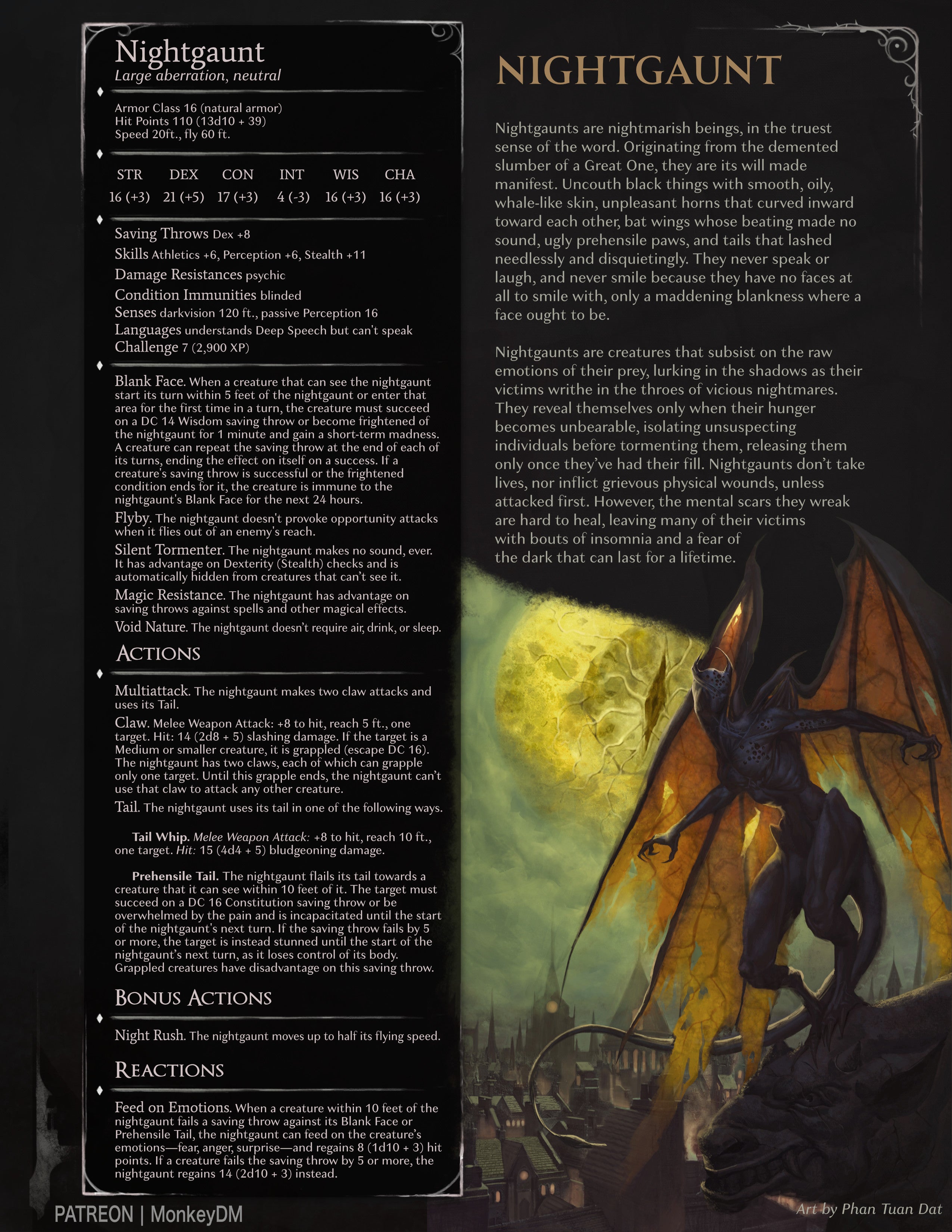 Nightgaunt - Bring your Nightmares to life with this Dreadful Lovecraftian Monster for D&D 5e