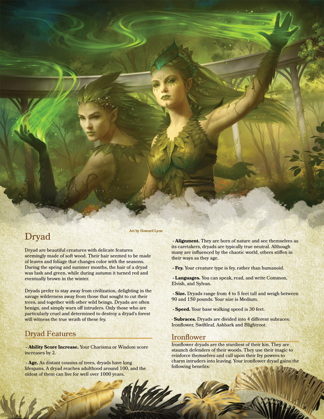 Dryads - D&D 5e Race - Become a Warden of the Wilds