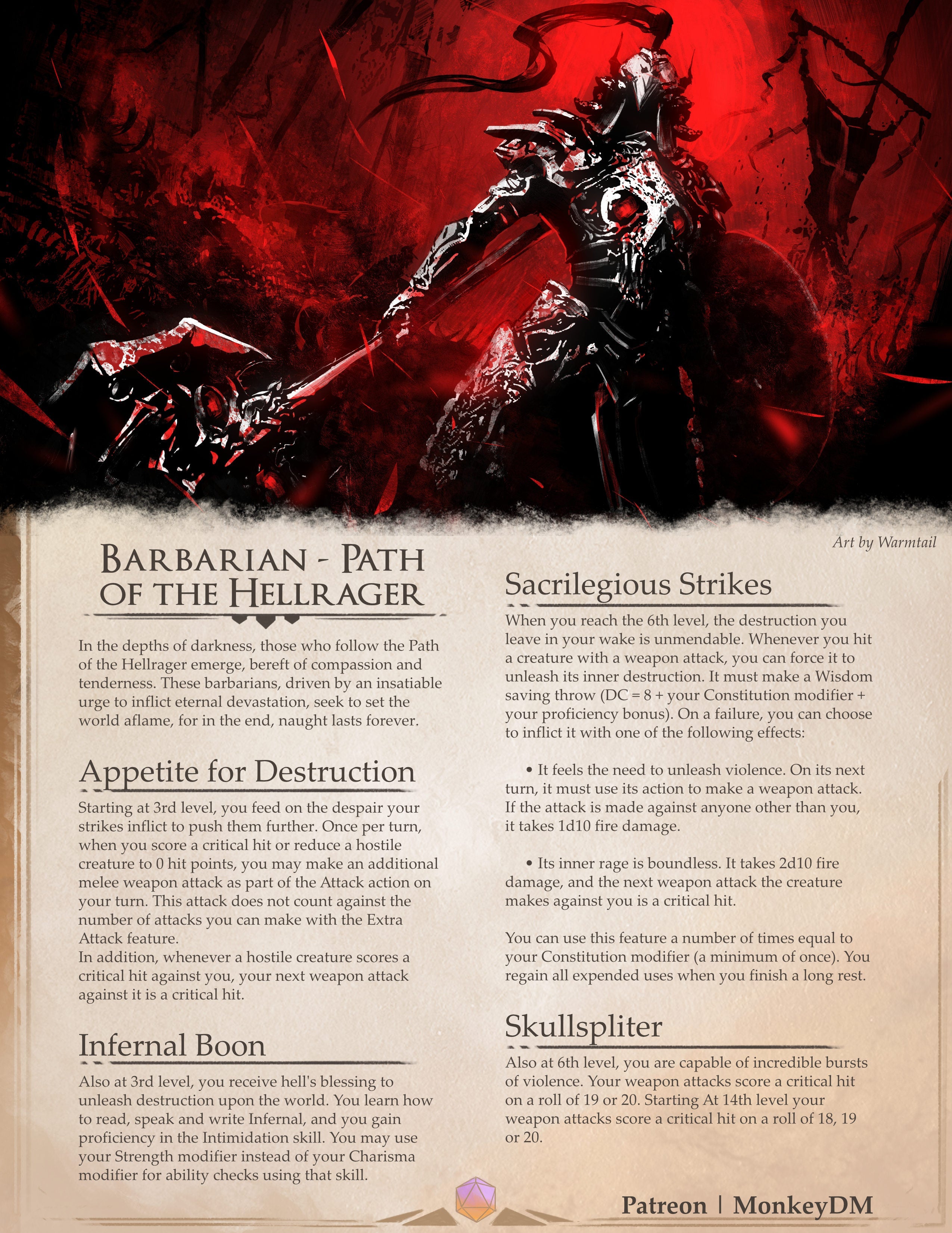 Barbarian: Path of the Hellrager - Sent from Hell to Purge the Earth
