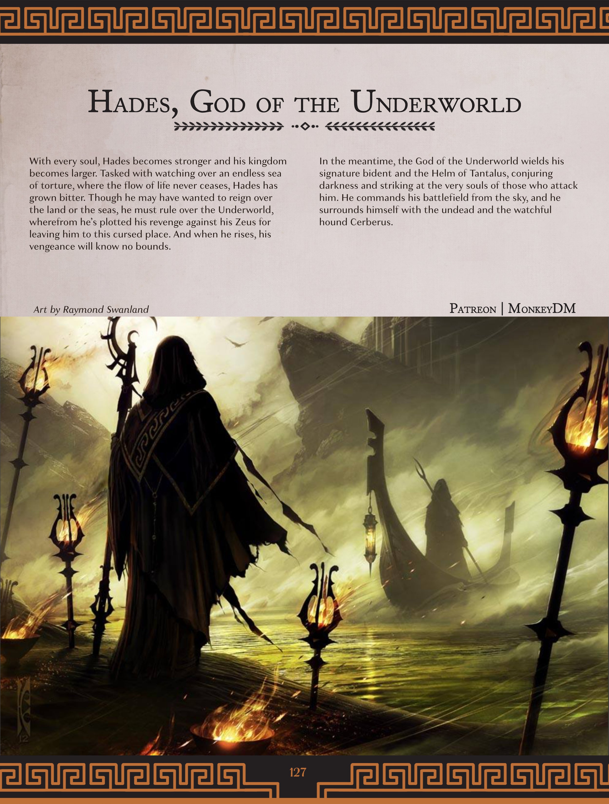 D&D 5e Monster - Hades: The Lord of the Underworld [Wrath of Olympus]