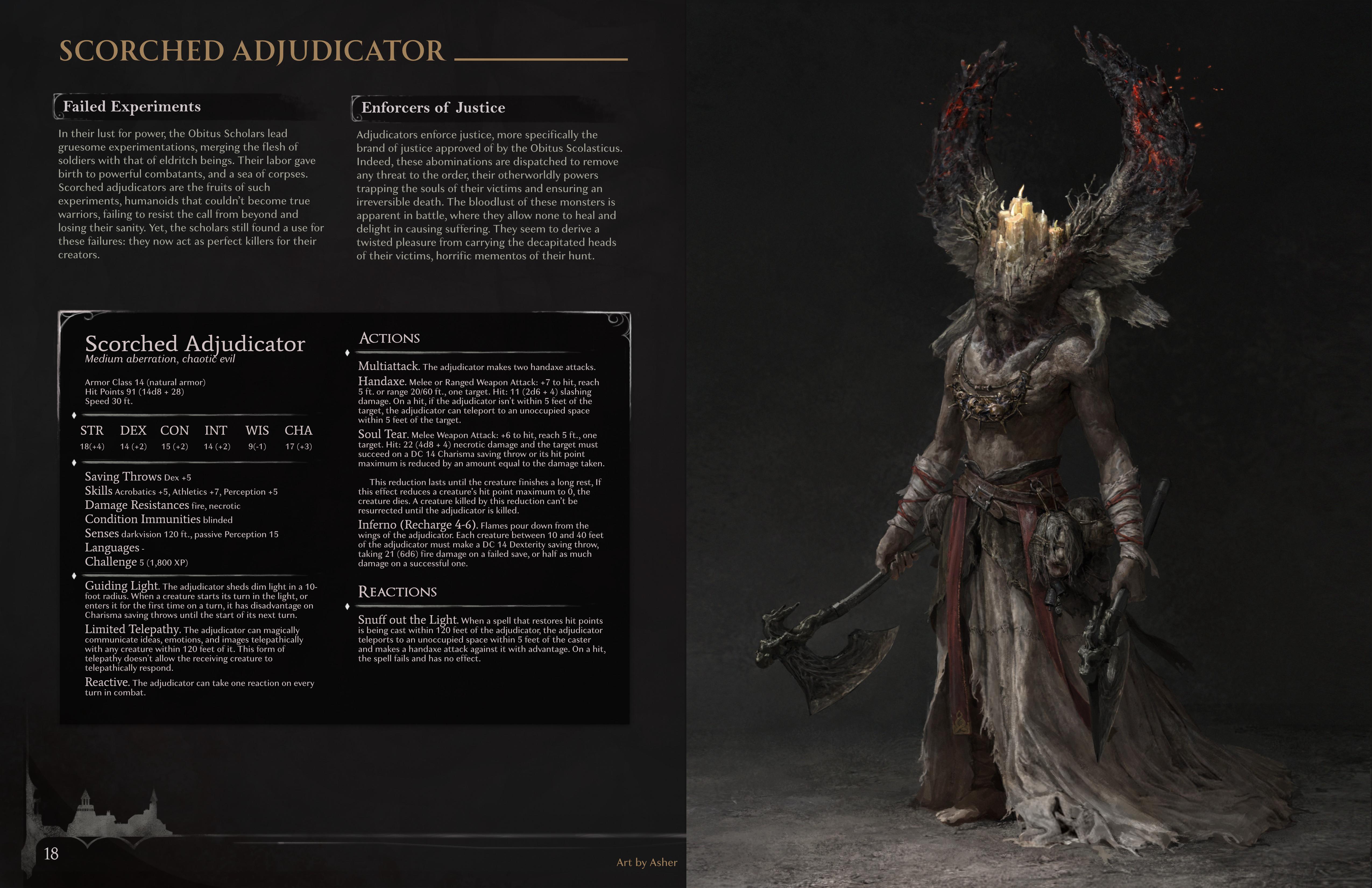 Scorched Adjudicator - A New Monster from Steinhardt's Guide to the Eldritch Hunt