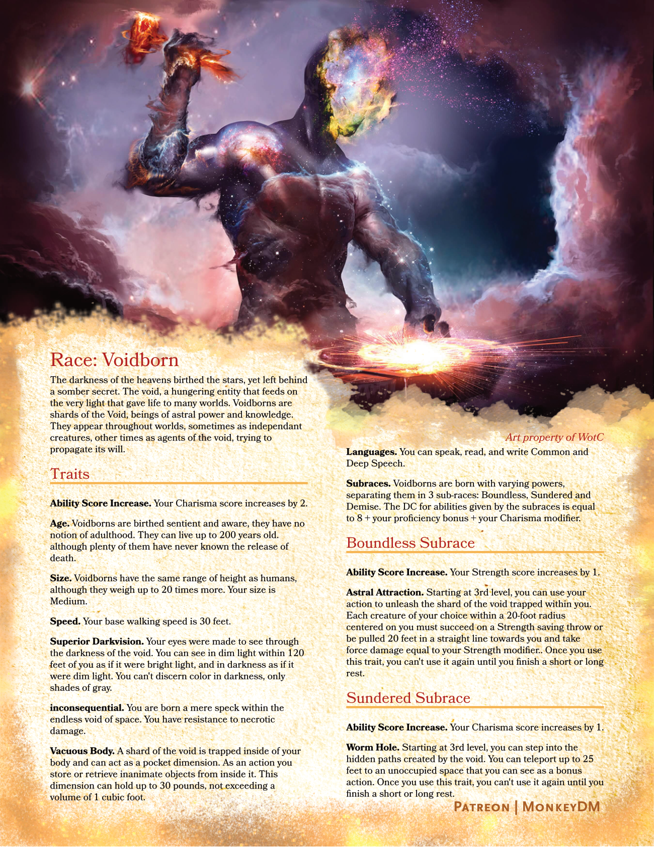Voidborn Race - Galaxies Given Life in D&D 5E