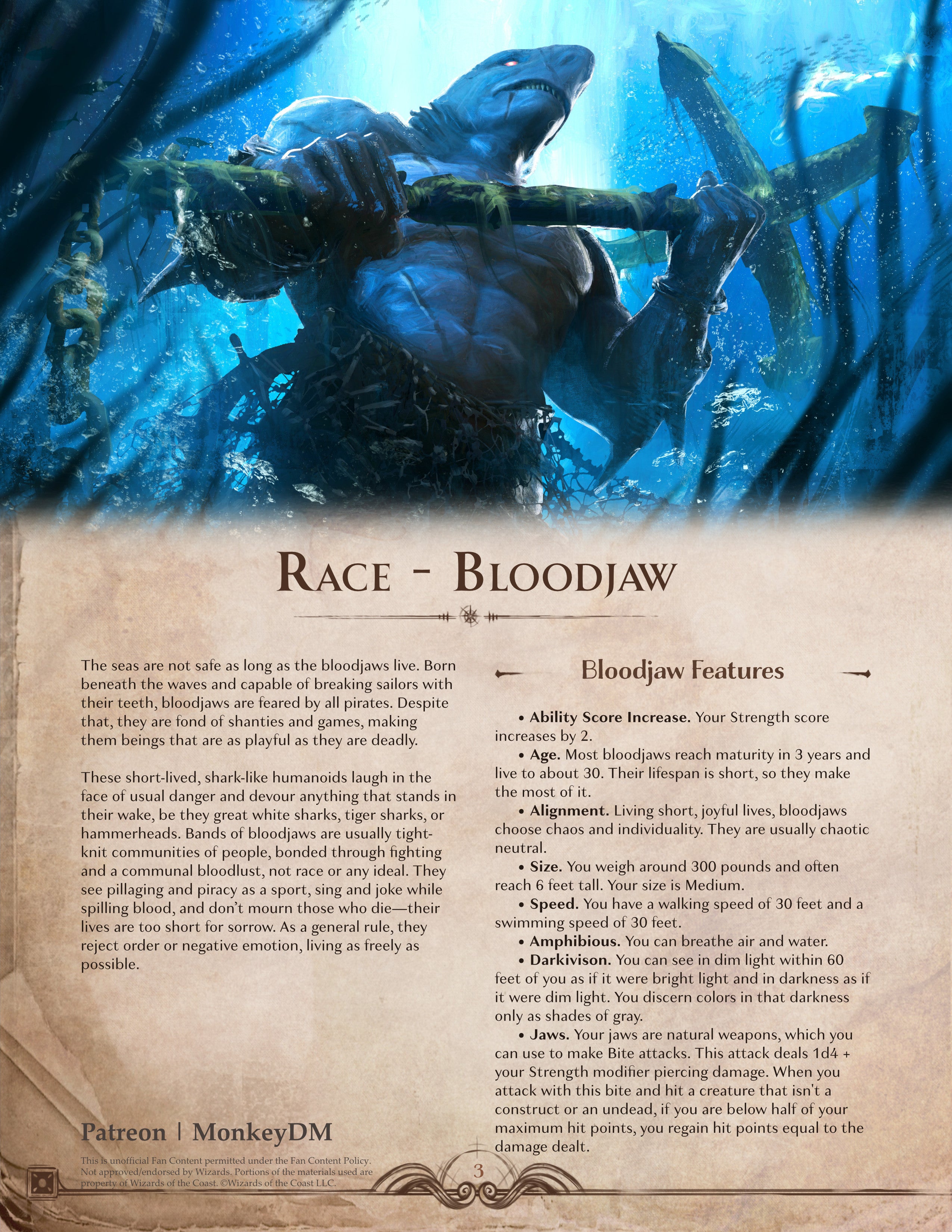 Race: Bloodjaw - Dive into the Abyss with Teeth Bared [Dread Tides]