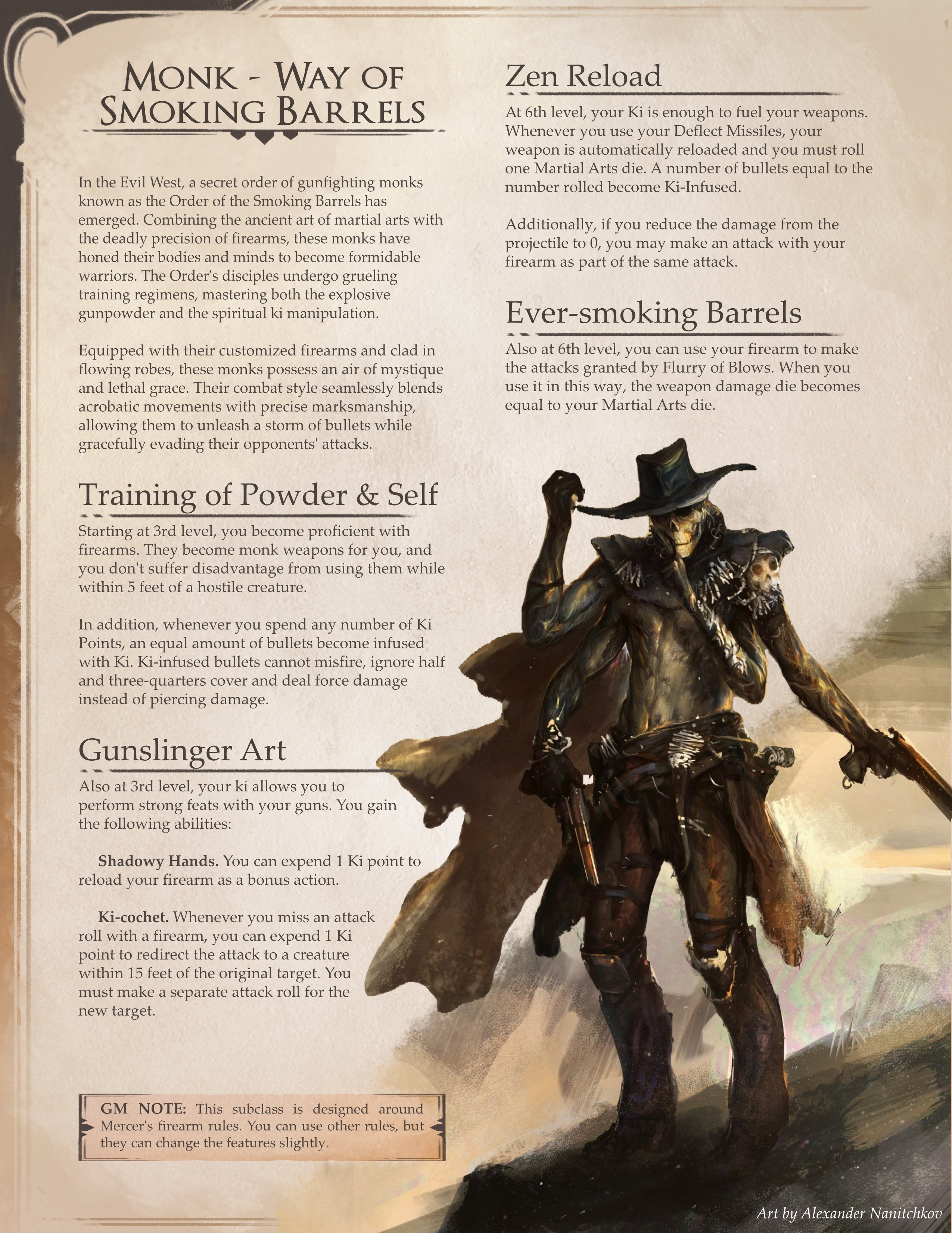 D&D 5e Monk: Way of the Smoking Barrel - Finding Inner Peace One Shotgun Blast at a Time