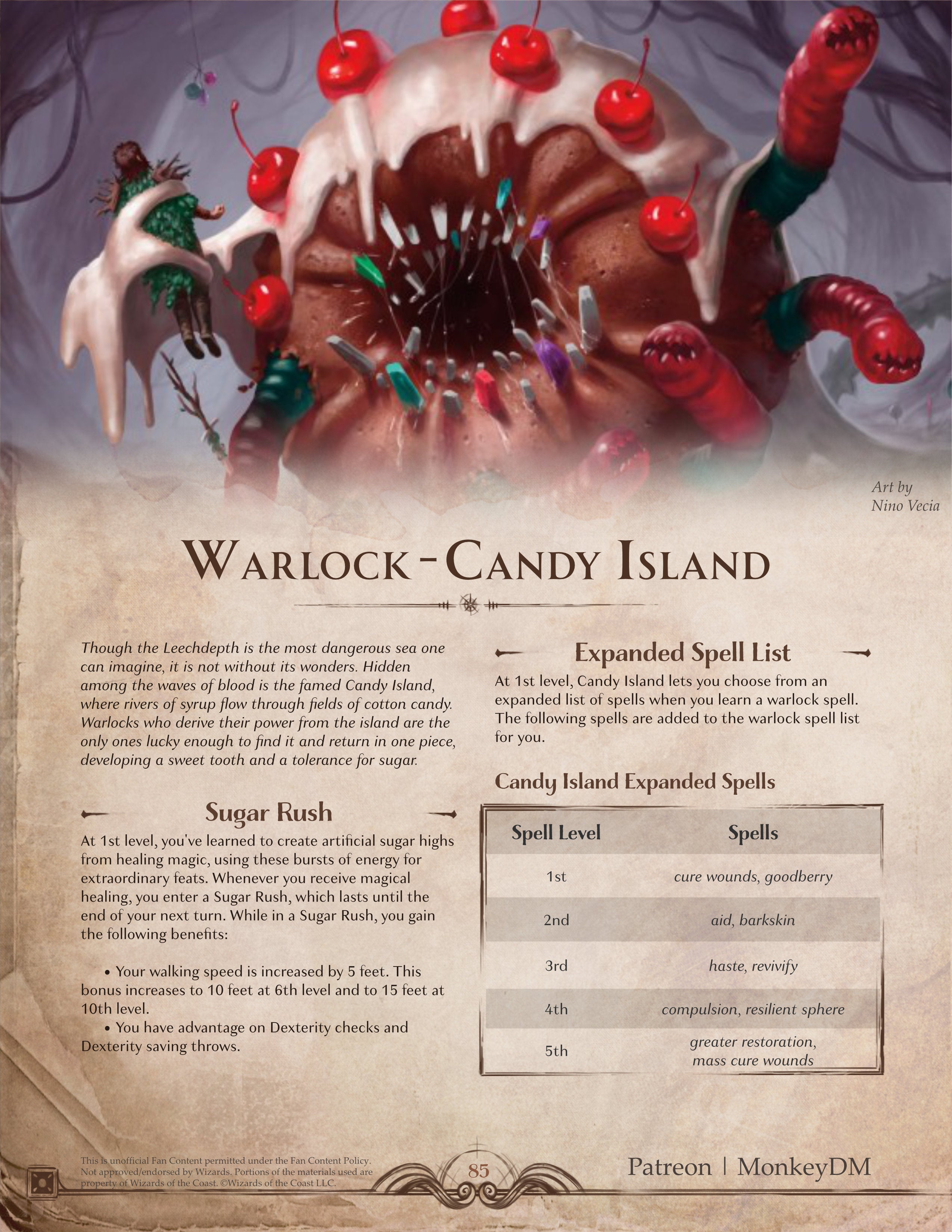 D&D 5e Warlock: Candy Island Subclass - The Sweetest Dark Deal [Dread Tides]
