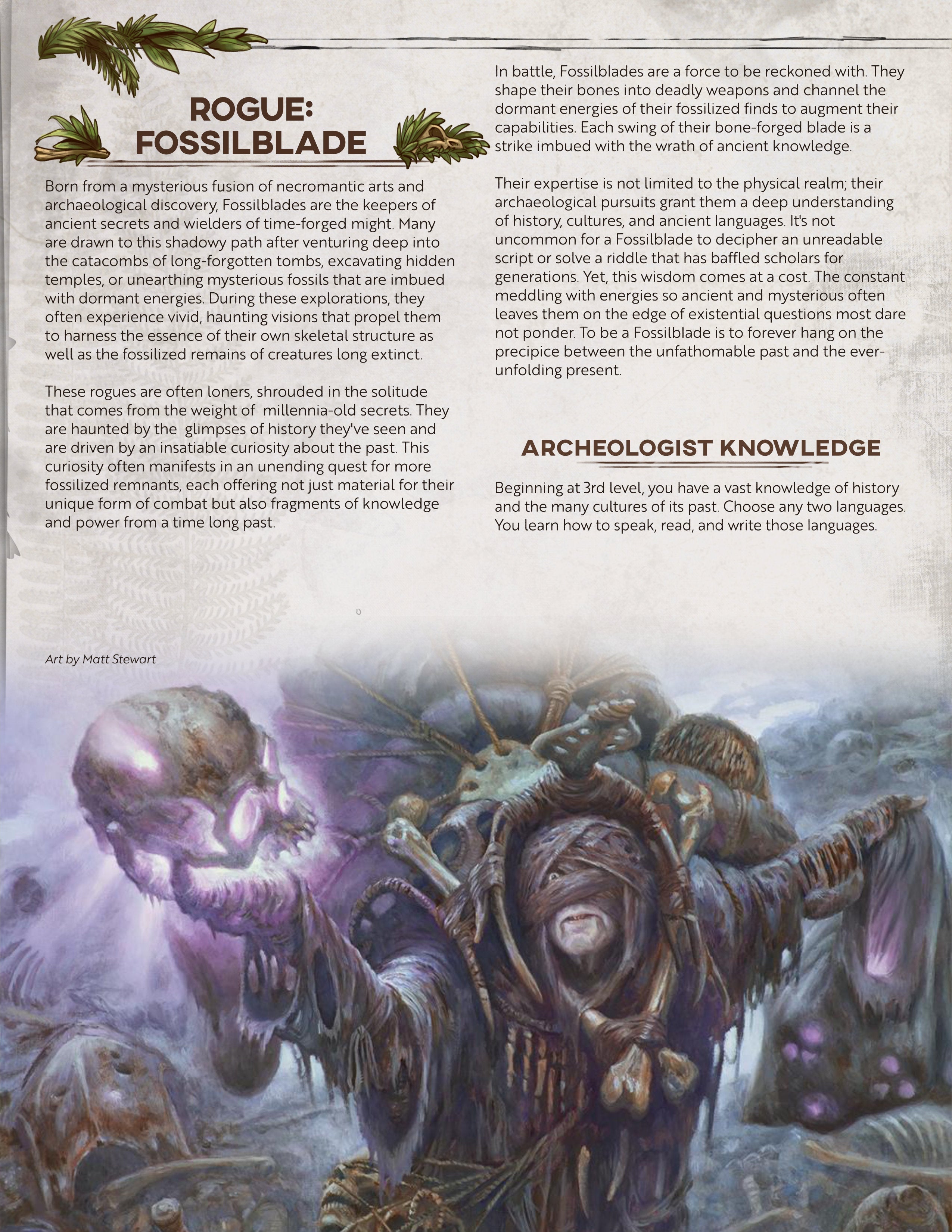 D&D 5e Rogue: Fossilblade - Unearth Powers as Old as the Bones of the Earth [Echoes of Extinction]