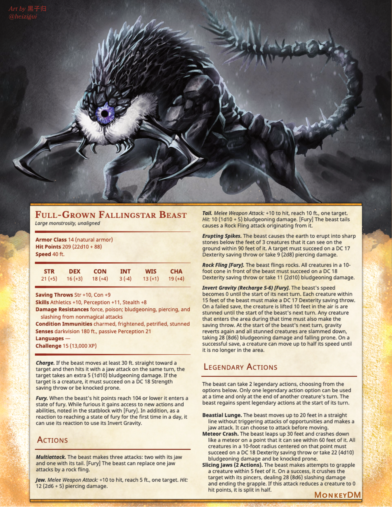 Fallingstar Beast - Crush your Enemies with this D&D 5e Monster