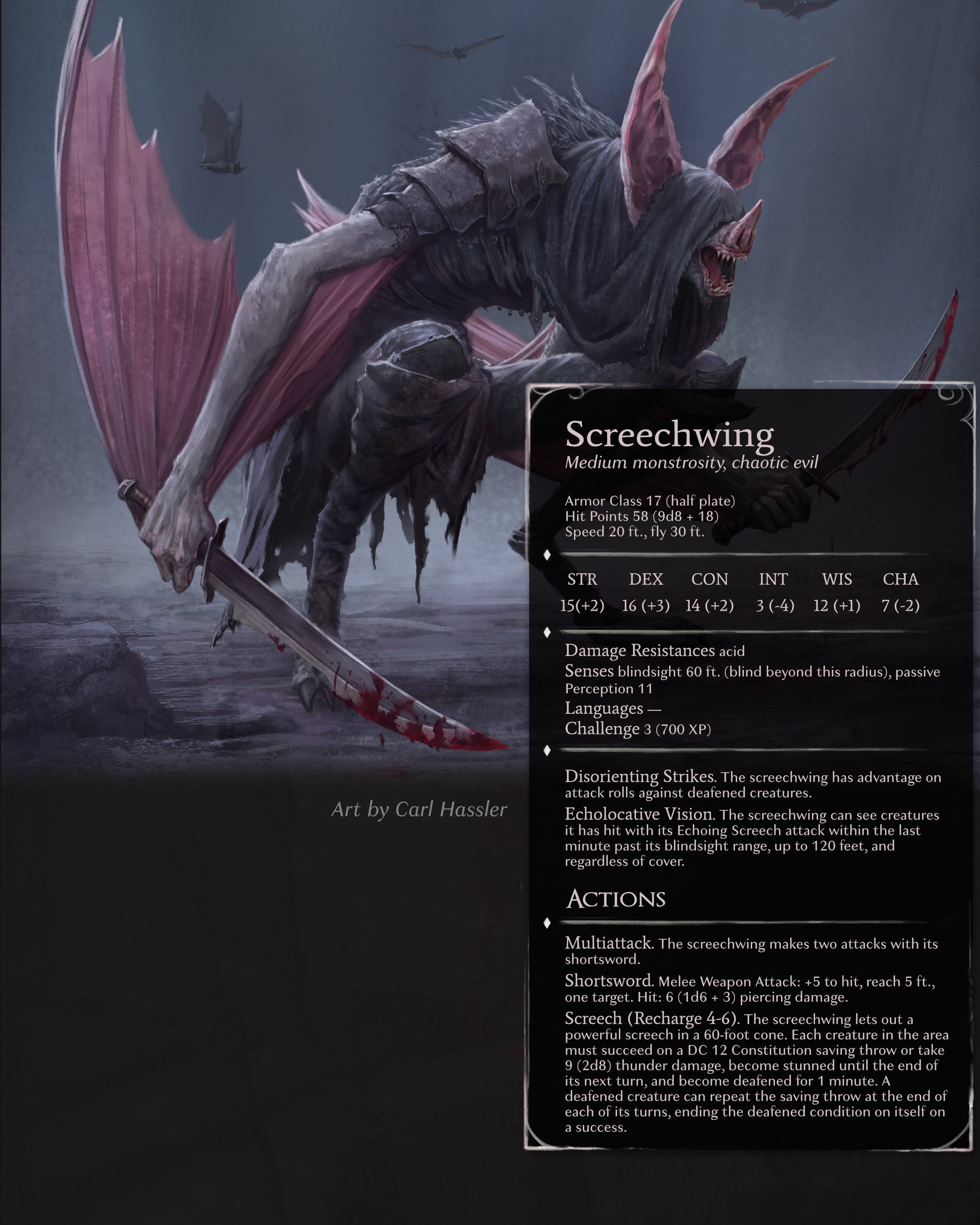 Screechwing - A Monster to Stalk your Players in the dark of the Night